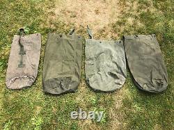 Lot of 4 40s 50s US Army Military Duffel Bags Sea Bags Stenciled IDed
