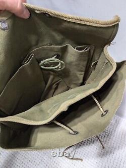 Lot of 4 Vintage Military Army Green Canvas Bags Various WWII Vietnam