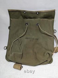 Lot of 4 Vintage Military Army Green Canvas Bags Various WWII Vietnam