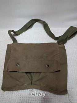 Lot of 4 Vintage Military Army Green Canvas Bags Various WWII Vietnam