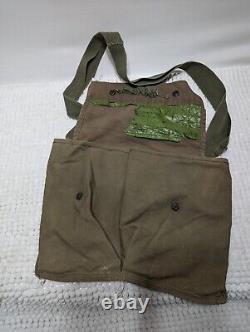 Lot of 4 Vintage Military Army Green Canvas Bags Various WWII Vietnam