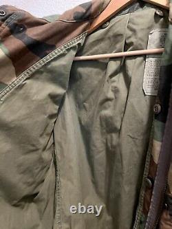 M-65 Field Jacket Made In USA Medium Regular Genuine Surplus Woodland Camo