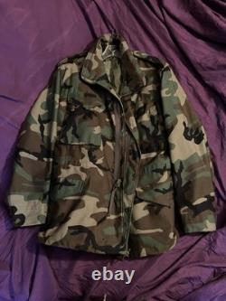 M-65 Field Jacket Made In USA MediumRegular Genuine Surplus Woodland Camo
