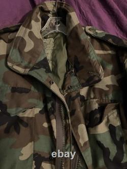 M-65 Field Jacket Made In USA MediumRegular Genuine Surplus Woodland Camo