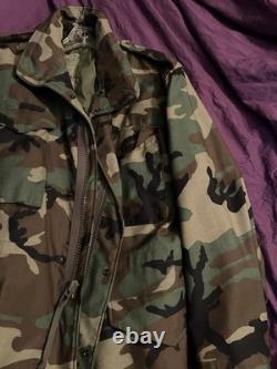 M-65 Field Jacket Made In USA MediumRegular Genuine Surplus Woodland Camo