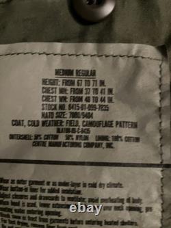 M-65 Field Jacket Made In USA MediumRegular Genuine Surplus Woodland Camo