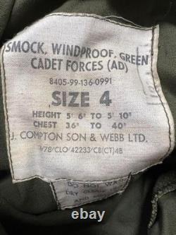 M11 MILITARY SURPLUS British Army Cadet Smock 1960s Vintage Windbreaker Size 4
