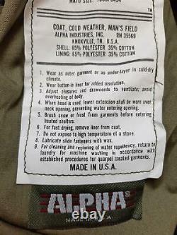 M65 Jacket Original Alpha Industries US Army Military Combat Field Tiger Camo S