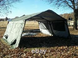 MILITARY 16x16 FRAME TENT CAMPING HUNTING ARMY VINYL CANVAS STOVE JACK