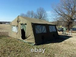 MILITARY 16x16 FRAME TENT CAMPING HUNTING REGULAR CANVAS WITH STOVE JACK US ARMY