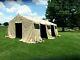 Military Base X Tent 305 +floor+ Stakes Green 18x 25 Ft-450 Sq Ft Surplus Army