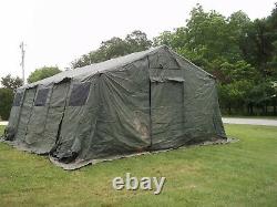 MILITARY BASE X TENT 305 +FLOOR+ STAKES GREEN 18x25 FT-450 SQ FT SURPLUS ARMY