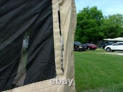 MILITARY BASE X TENT 305+STAKES TAN 18x 25 FT 450 SQ FT SURPLUS ARMY- DAMAGED