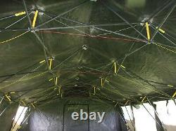 MILITARY BASE X TENT 305+STAKES TAN 18x 25 FT 450 SQ FT SURPLUS ARMY- VERY DIRTY