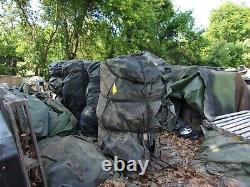 MILITARY BASE X TENT 305+STAKES TAN 18x 25 FT 450 SQ FT SURPLUS ARMY- VERY DIRTY