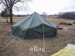 MILITARY SURPLUS 10 MAN ARCTIC TENT 17x17 FT CAMPING HUNTING ARMY. YES LINER