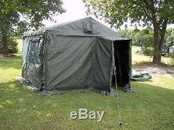 MILITARY SURPLUS 11x11 COMMAND POST TENT +FLOOR+ 2 TABLES+LINER+4 BOARDS. ARMY