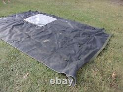 MILITARY SURPLUS 11x11 COMMAND POST TENT SKIN WALL. WINDOW WALL GOOD US ARMY