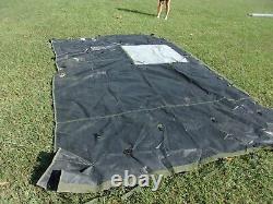 MILITARY SURPLUS 11x11 COMMAND POST TENT SKIN WALL. WINDOW WALL GOOD US ARMY