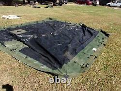 MILITARY SURPLUS 11x11 COMMAND POST TENT TOP -NO ROPES LOOPS CUT -CAMP HUNT ARMY