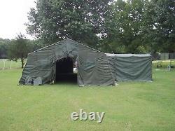 MILITARY SURPLUS 20 x 32 TEMPER TENT WITH VESTIBULE FLY SET CAMPING HUNTING ARMY