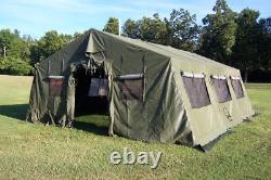 MILITARY SURPLUS 20 x24 TEMPER TENT GREEN CAMPING HUNTING SHOP US ARMY