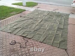 MILITARY SURPLUS AMMO TARP 12 x17 ARMY Green COVER TENT FLOOR TRAILER + ROPES