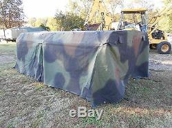 MILITARY SURPLUS CAMO TRUCK COVER+FRAME 8 x12.5 x 4 LMTV M1078 TENT 2.5 TON ARMY