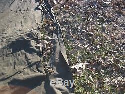 MILITARY SURPLUS CANVAS GP MEDIUM TENT 16x32 HUNTING US ARMY FAIR CONDITION