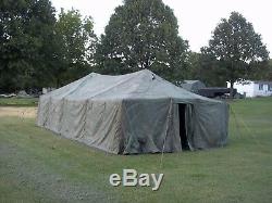 MILITARY SURPLUS CANVAS GP MEDIUM TENT 16x32 HUNTING US ARMY FAIR CONDITION