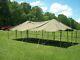 Military Surplus -canvas- Gp Medium Tent Canopy 16x32 Fiberglass Poles Us Army
