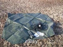 MILITARY SURPLUS CANVAS GP SMALL TENT 17x17 FT HUNTING ARMY DAMAGED. NO POLES