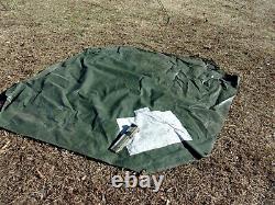 MILITARY SURPLUS CANVAS GP SMALL TENT 17x17 FT HUNTING ARMY REPAIRED- NO POLES