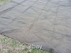 MILITARY SURPLUS CANVAS TARP OLD SCHOOL HEAVY TENT 20 x 20 FOOT DAMAGED-ARMY