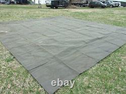 MILITARY SURPLUS CANVAS TARP OLD SCHOOL HEAVY TENT 20 x 20 FOOT DAMAGED-ARMY