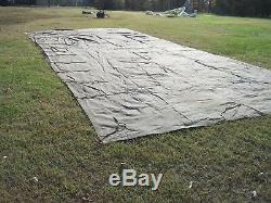 MILITARY SURPLUS CANVAS TARP TENT TRUCK TRAILER HUNTING CAMPING 15 x 35 ARMY