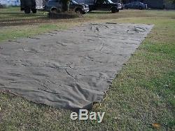 MILITARY SURPLUS CANVAS TARP TENT TRUCK TRAILER HUNTING CAMPING 15 x 35 ARMY