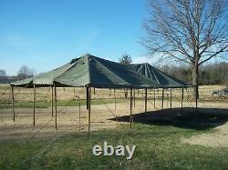 MILITARY SURPLUS GP MEDIUM TENT CANOPY 16x32 DAMAGED -CUTS -NO POLES - ARMY