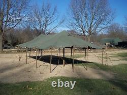 MILITARY SURPLUS GP MEDIUM TENT CANOPY 16x32 DAMAGED -CUTS -NO POLES - ARMY