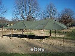 MILITARY SURPLUS GP MEDIUM TENT CANOPY 16x32 DAMAGED -CUTS -NO POLES - ARMY