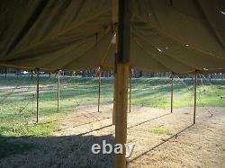 MILITARY SURPLUS GP MEDIUM TENT CANOPY 16x32 DAMAGED -CUTS -NO POLES - ARMY