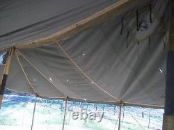 MILITARY SURPLUS GP MEDIUM TENT CANOPY 16x32 DAMAGED -CUTS -NO POLES - ARMY