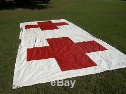 MILITARY SURPLUS RED CROSS PANEL TARP 8 x19 COVER TENT TRUCK TRAILER US ARMY