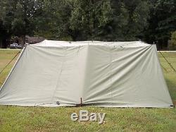 MILITARY SURPLUS TEMPER TENT TARP FLY CAMPING CANOPY 16x19 ARMY TAN