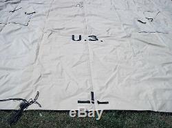 MILITARY SURPLUS TEMPER TENT TARP FLY HUNTING CAMPING CANOPY 16 x 19 ARMY TAN