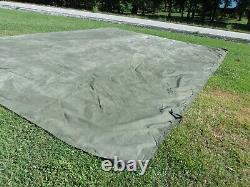 MILITARY SURPLUS TENT BASE X 305 FLOOR -25 x 17 FT -TARP COVER VINY CANVAS ARMY