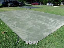 MILITARY SURPLUS TENT BASE X 305 FLOOR -25 x 17 FT -TARP COVER VINY CANVAS ARMY