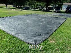 MILITARY SURPLUS TENT BASE X 305 FLOOR -25 x 17 FT -TARP COVER VINY CANVAS ARMY