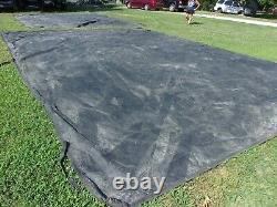 MILITARY SURPLUS TENT BASE X 305 FLOOR -25 x 17 FT -TARP COVER VINY CANVAS ARMY