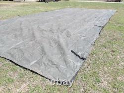 MILITARY SURPLUS TENT BASE X 307 FLOOR -35 x 17 FT -TARP COVER VINY CANVAS ARMY
